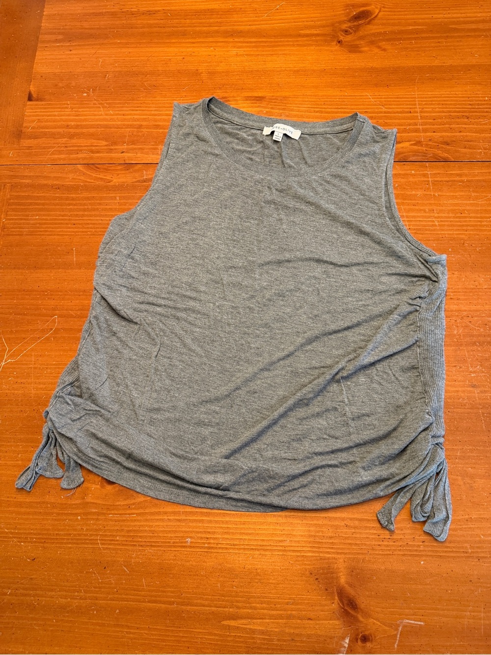Rose & Olive Heather Gray Sleeveless Tank with Side Ties